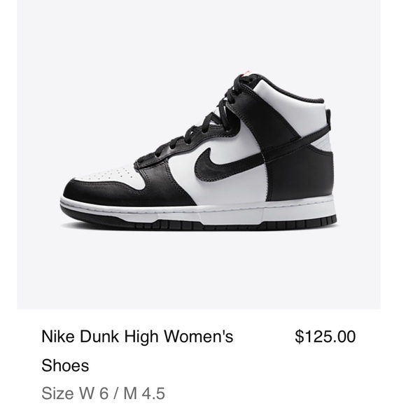 Nike Dunk High Women's Shoes - Black and White Size 6 - Picture 1 of 5